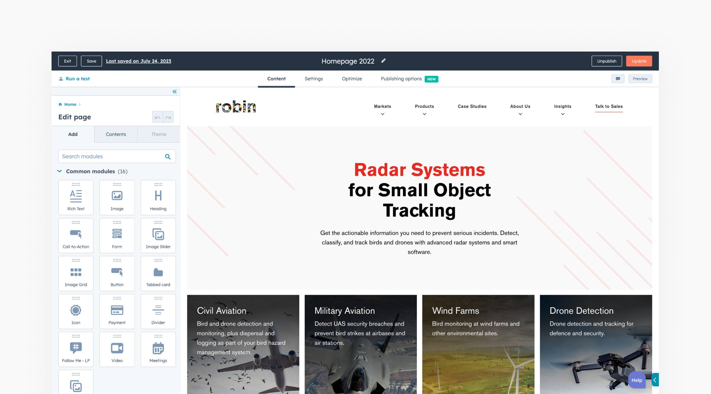 RBR Home Content Editor