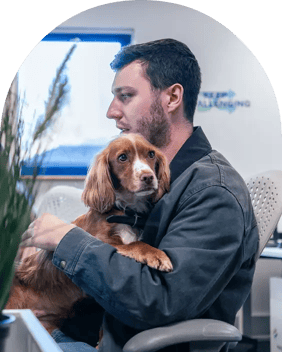 dan and prim the dog