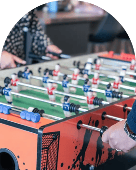 playing table football