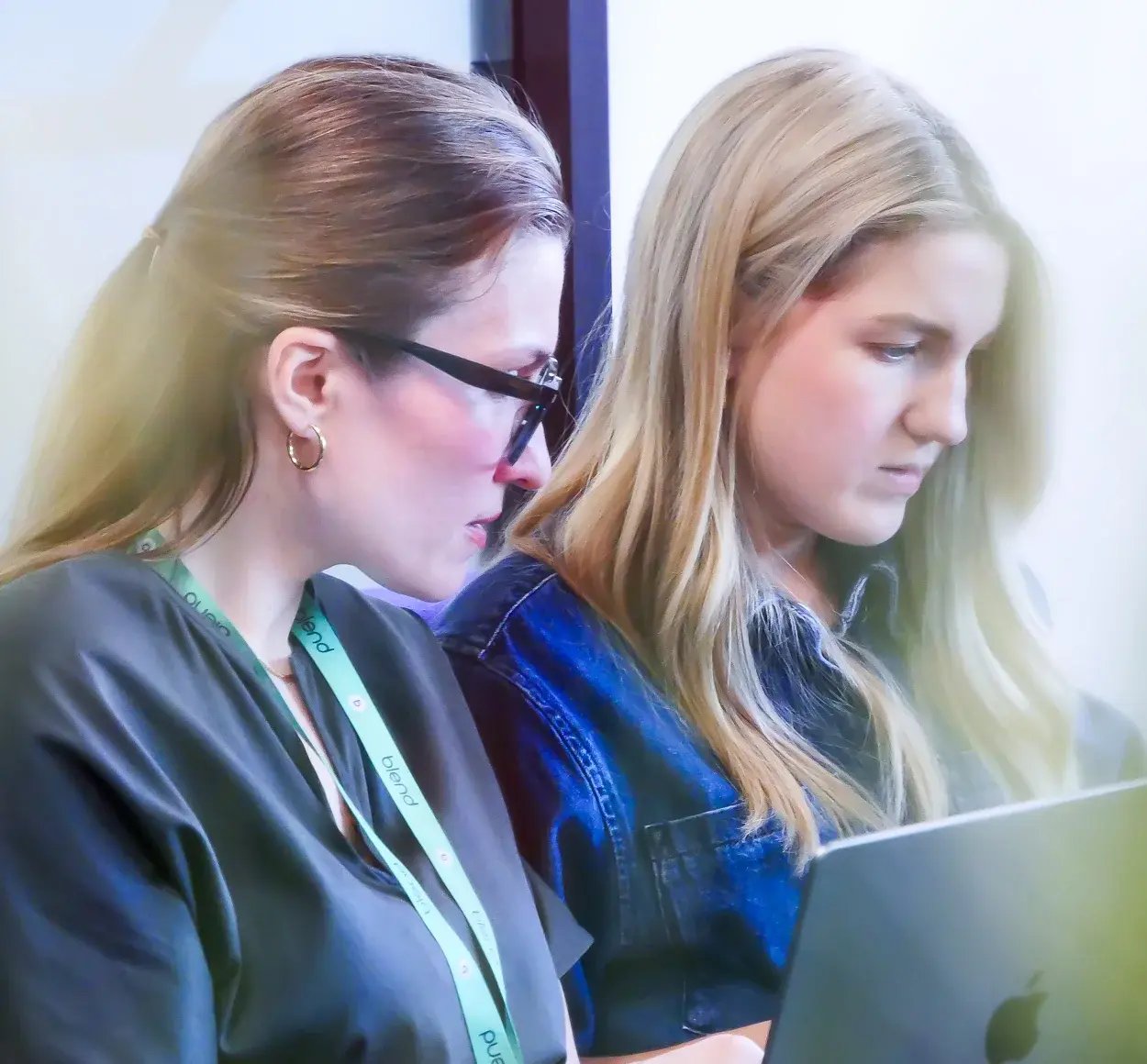 Krissy and Rachel working together