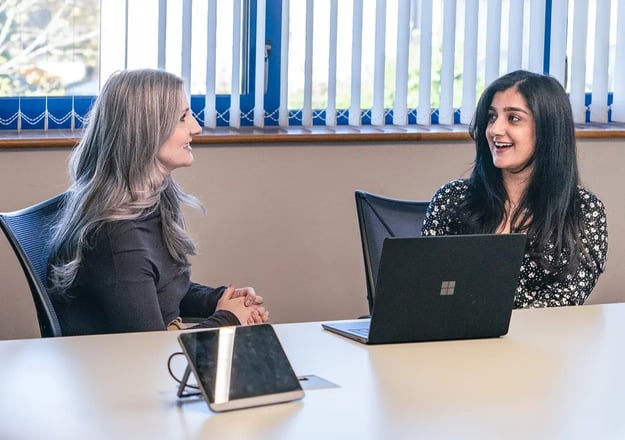 emma and simran chatting